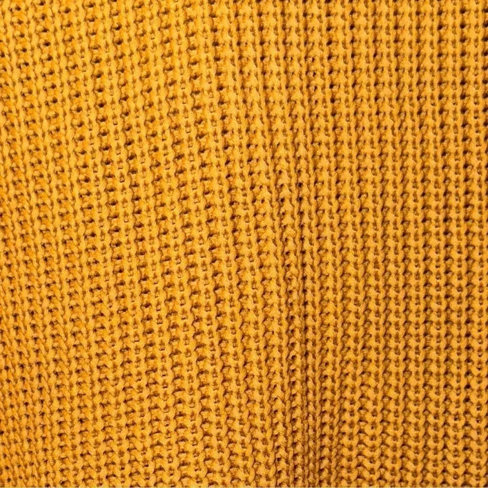NWT JENNI KAYNE Cotton Cabin Sweater Mustard Yellow Women's Size XXL
